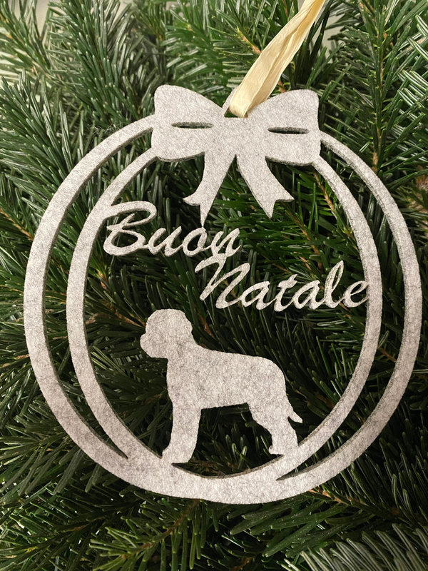 Weihnachtsanhänger aus Filz mit Lagotto "Buon Natale"